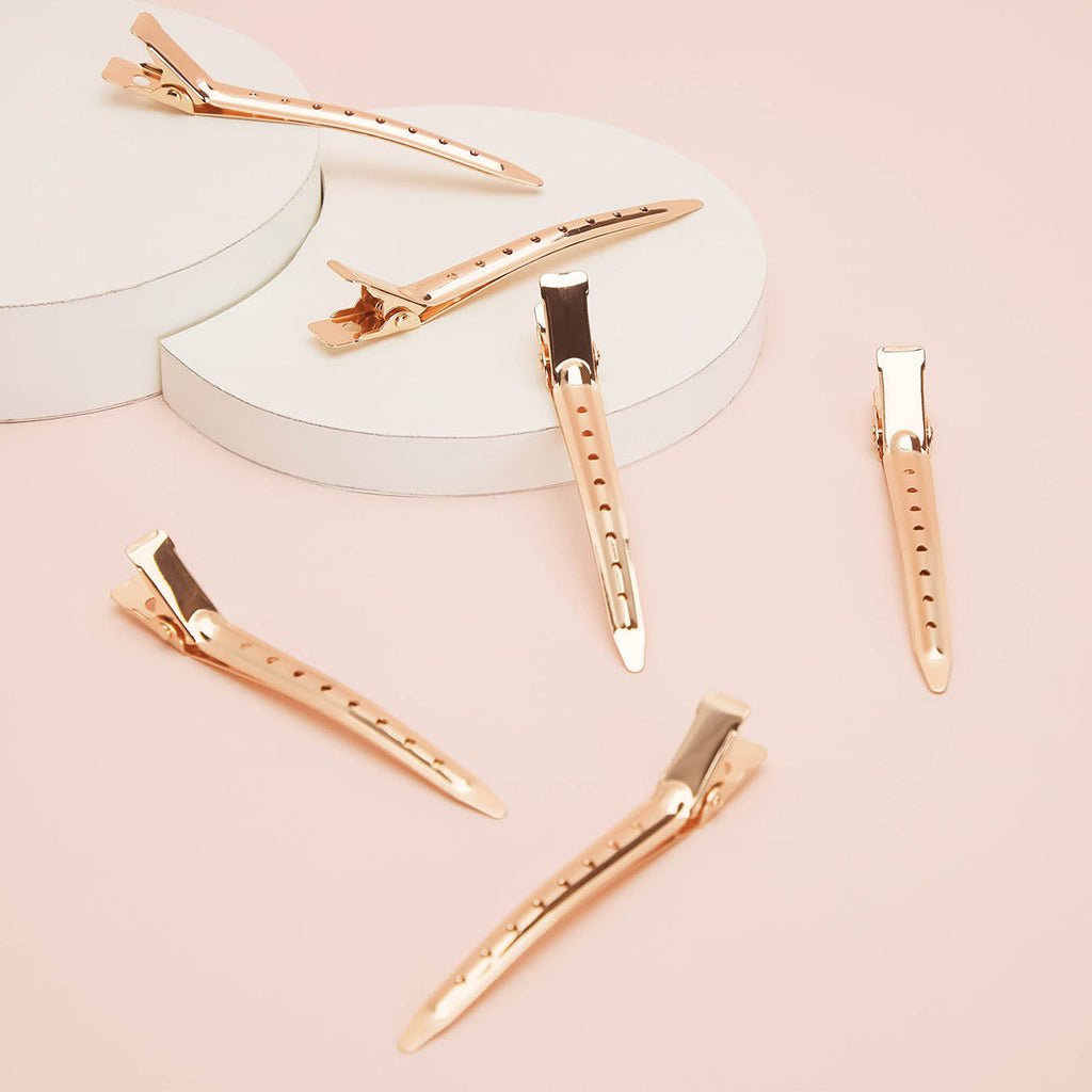 Rose Gold Styling Hair Clips 6pc Set