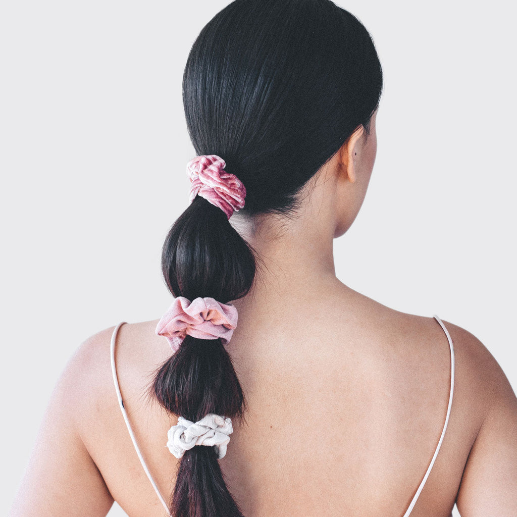 Blush &amp; Mauve Velvet Scrunchies 5pc Set