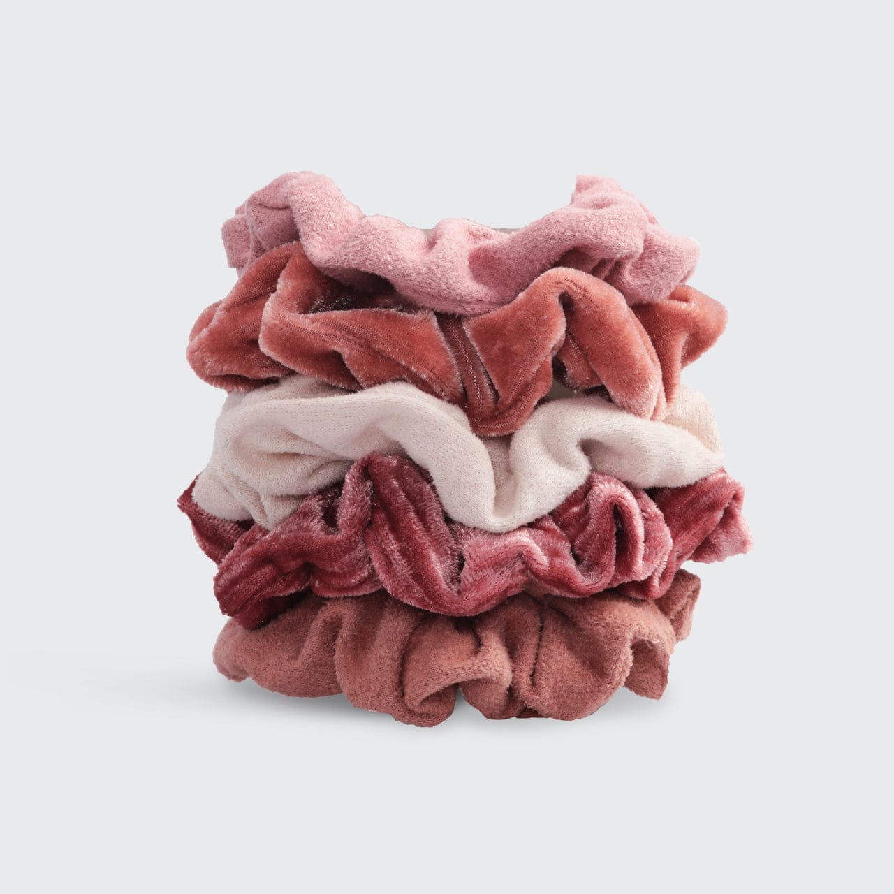 Blush &amp; Mauve Velvet Scrunchies 5pc Set