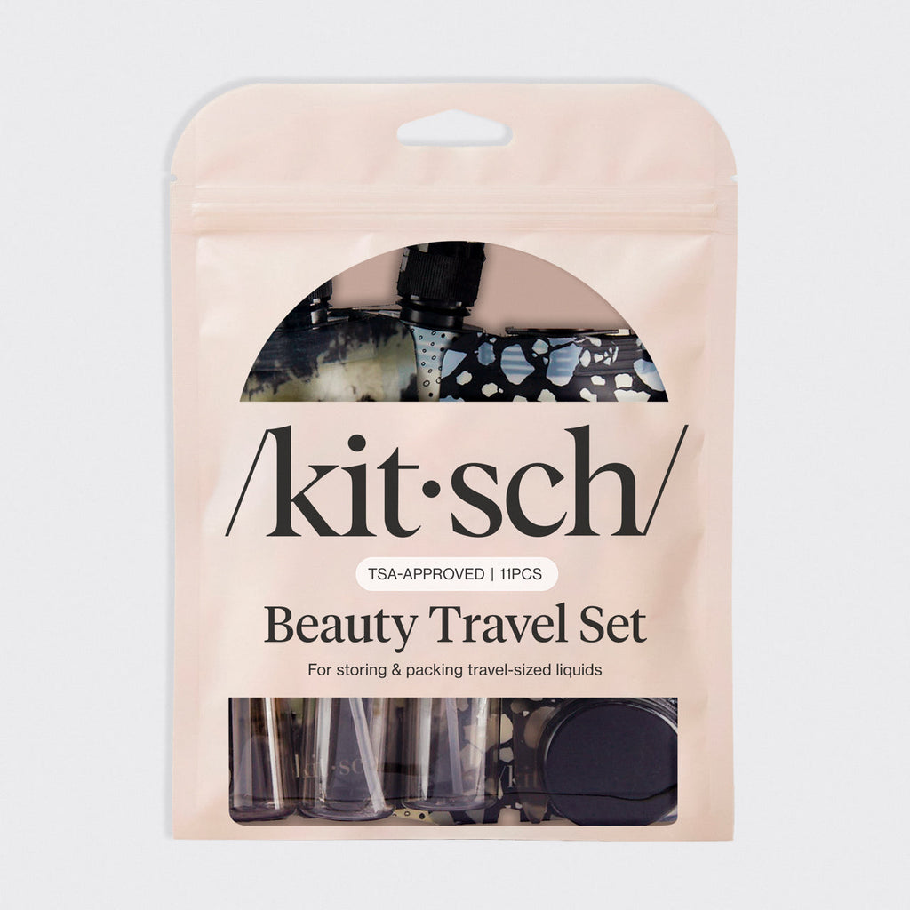 Black &amp; Ivory Travel Bottles for Toiletries 11pc Set