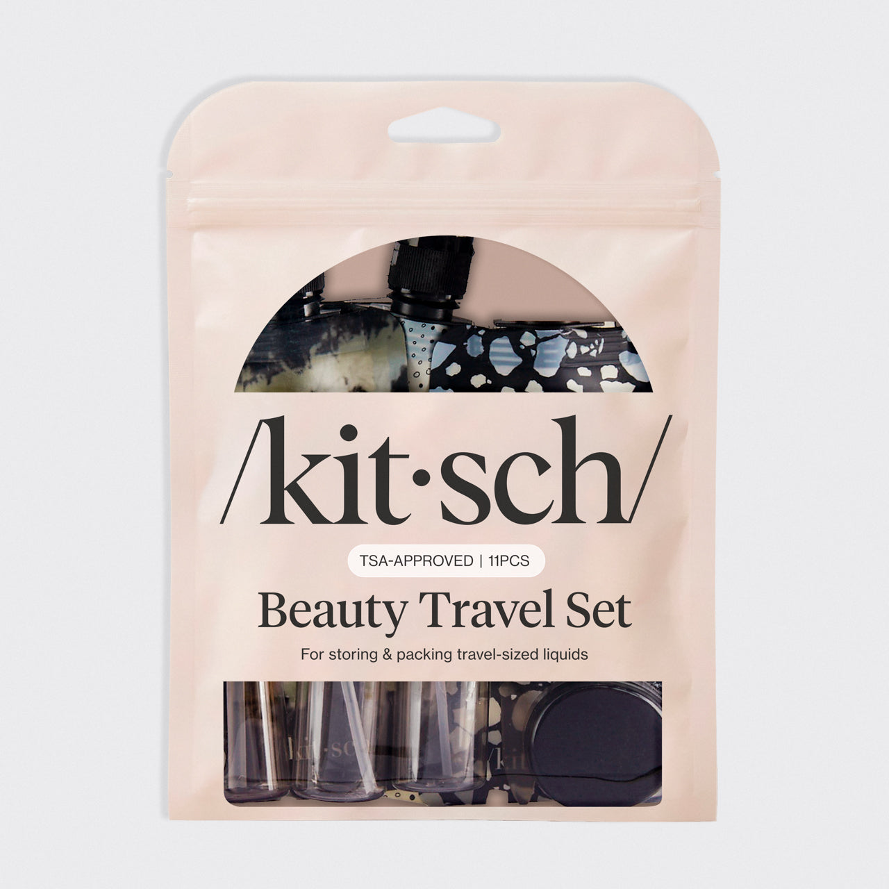 Black &amp; Ivory Travel Bottles for Toiletries 11pc Set