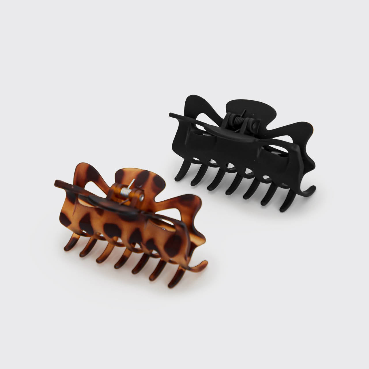 Black &amp; Tort Claw Clips 2pc Set - Large