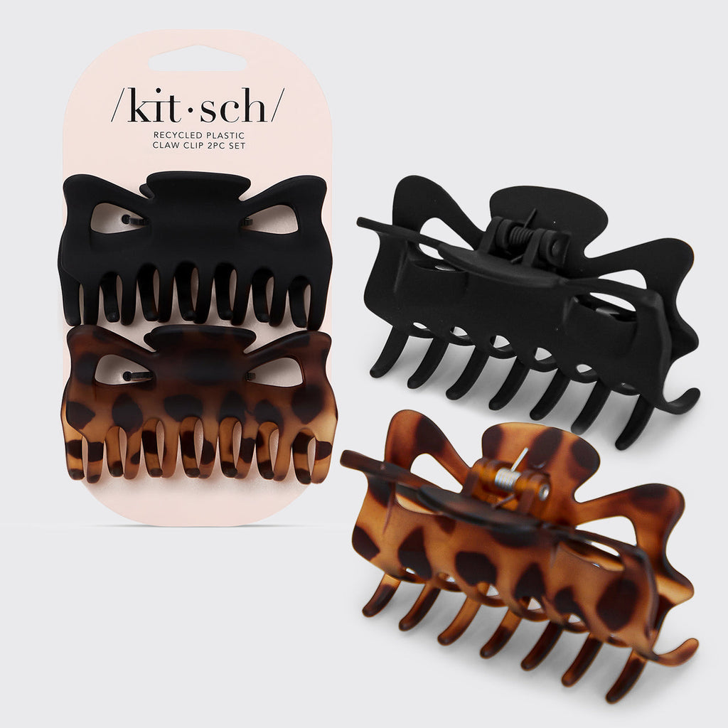 Black &amp; Tort Claw Clips 2pc Set - Large