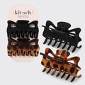 Black &amp; Tort Claw Clips 2pc Set - Large