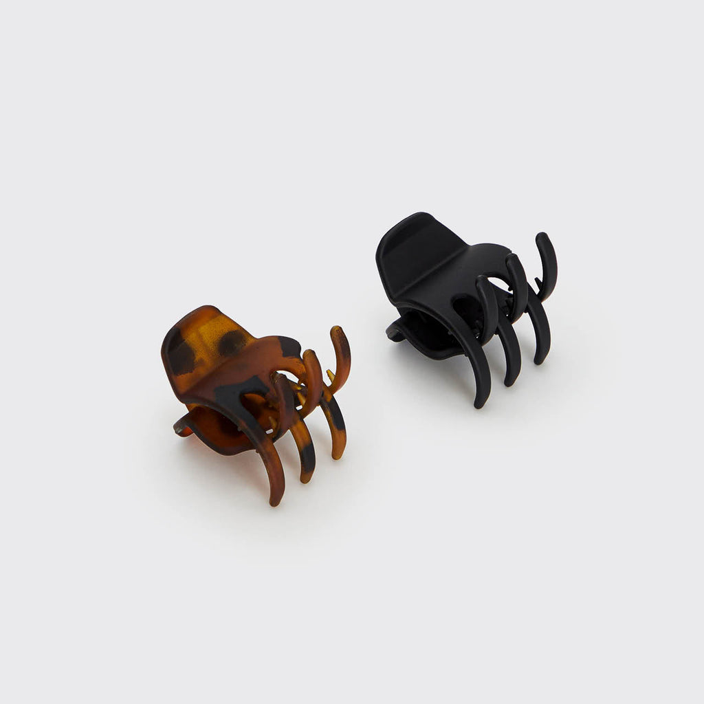 Black &amp; Tort Claw Clips 2pc Set - Medium
