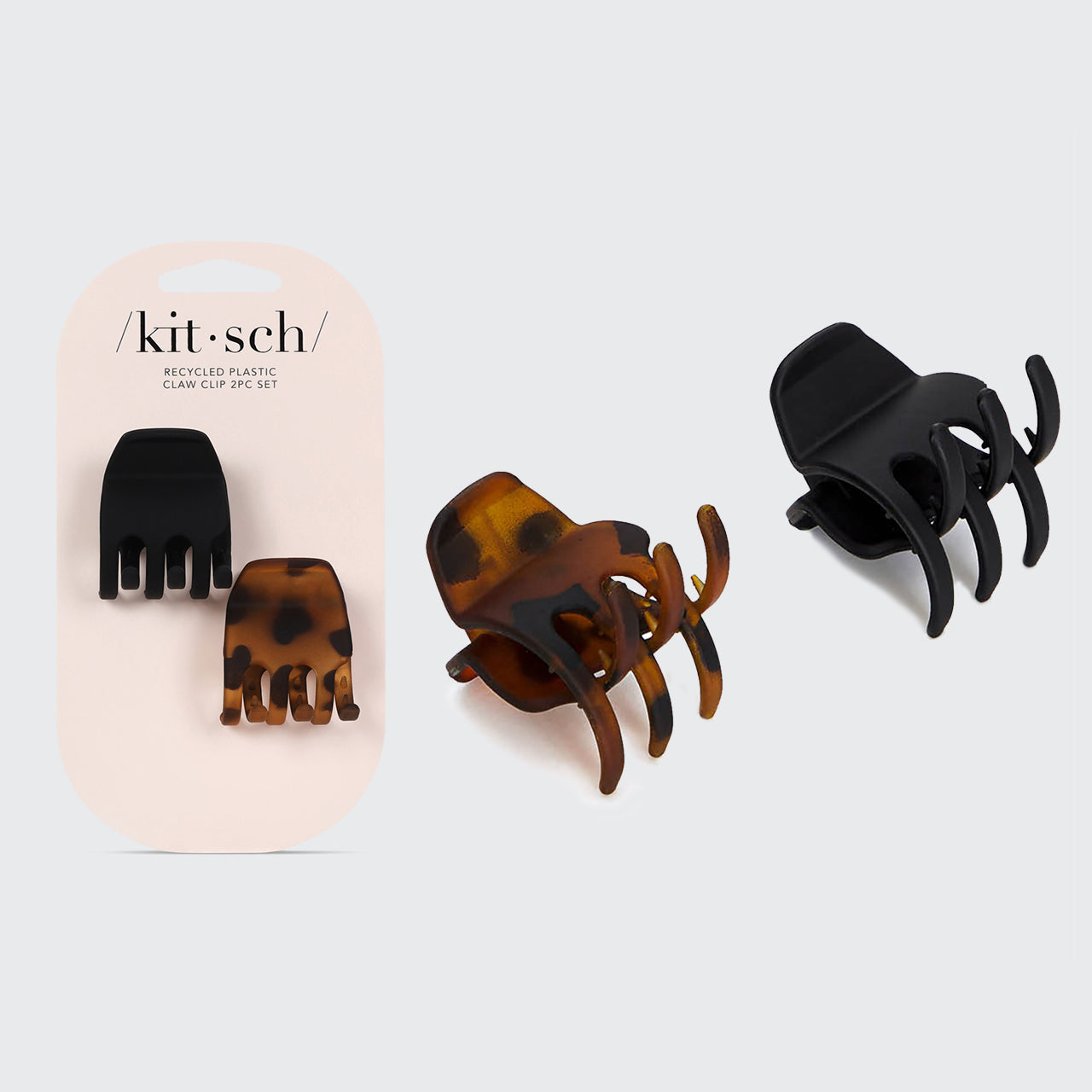 Black &amp; Tort Claw Clips 2pc Set - Medium