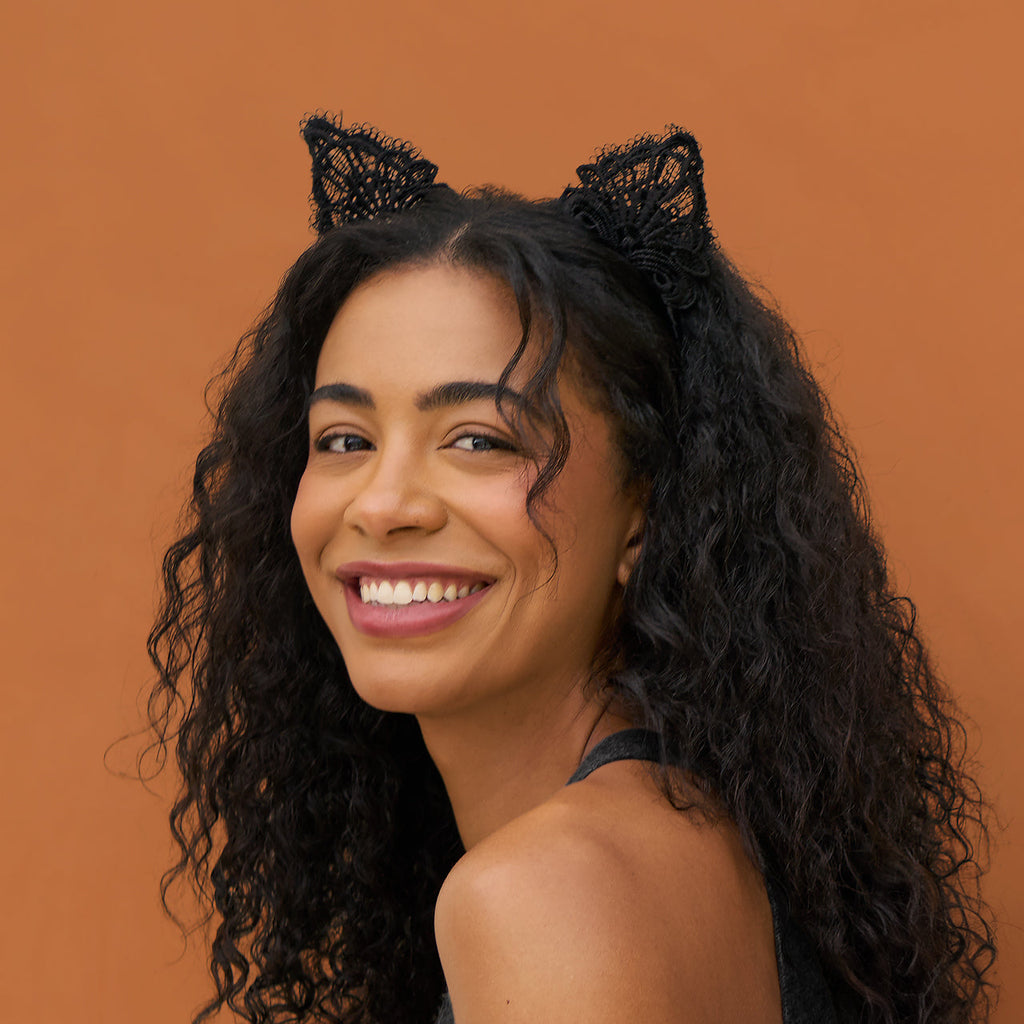 Black Cat Lace Headband &amp; Mask