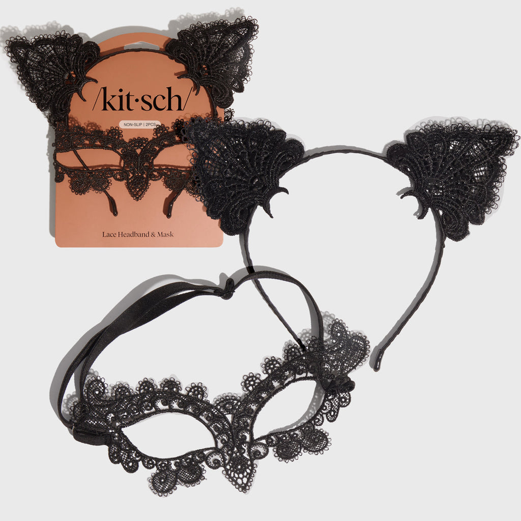 Black Cat Lace Headband &amp; Mask