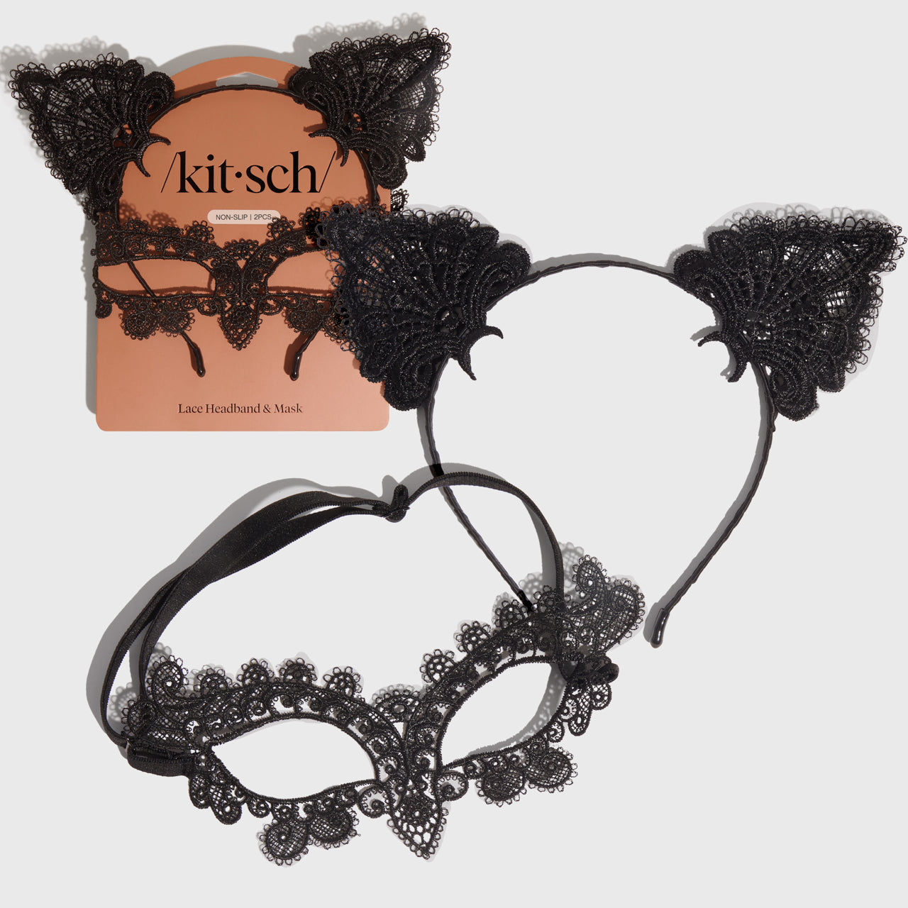 Black Cat Lace Headband &amp; Mask