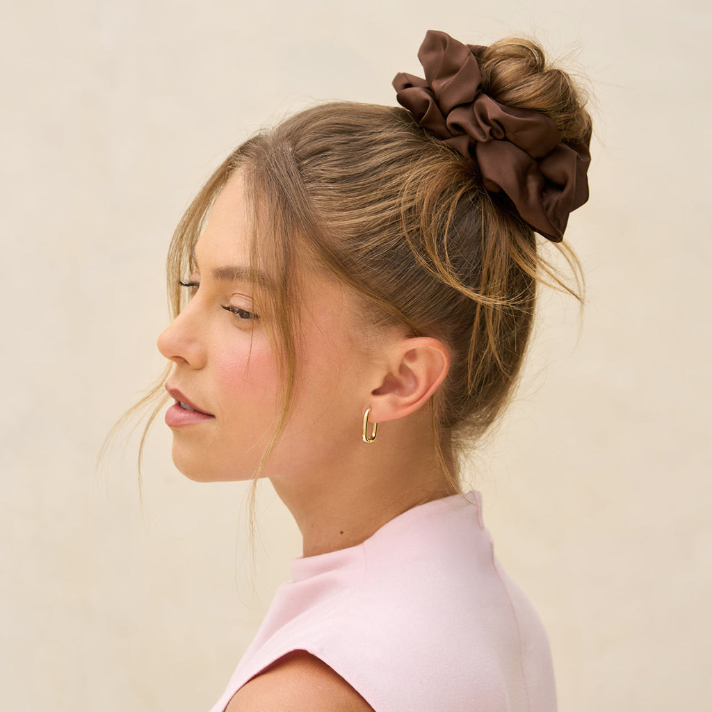 Black &amp; Chocolate Oversized Scrunchies