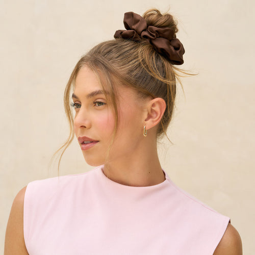 Black &amp; Chocolate Oversized Scrunchies