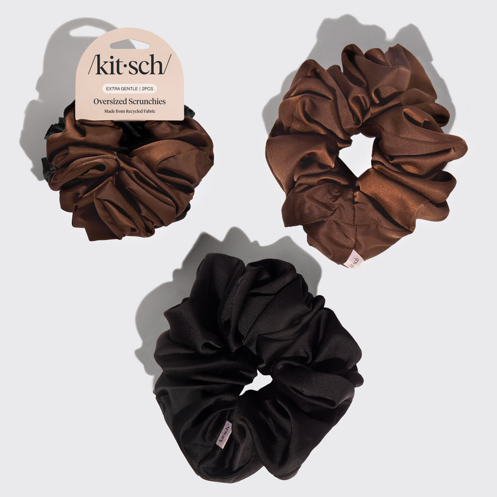 Black &amp; Chocolate Oversized Scrunchies