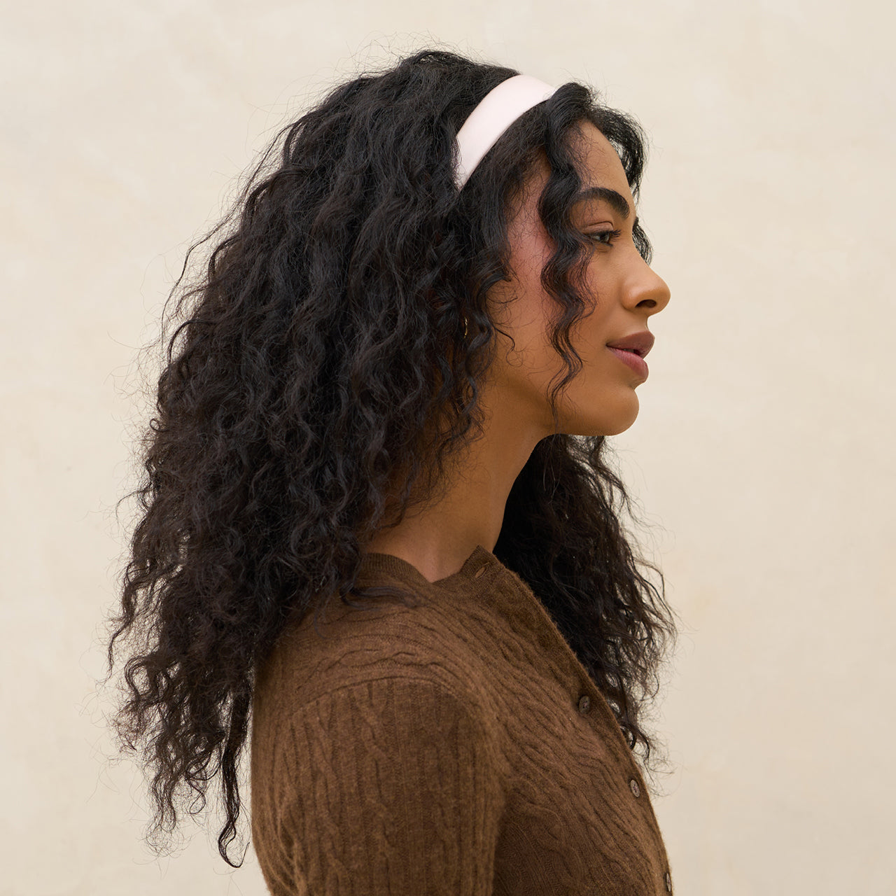 Cream &amp; Camel Satin &amp; Velvet Headbands