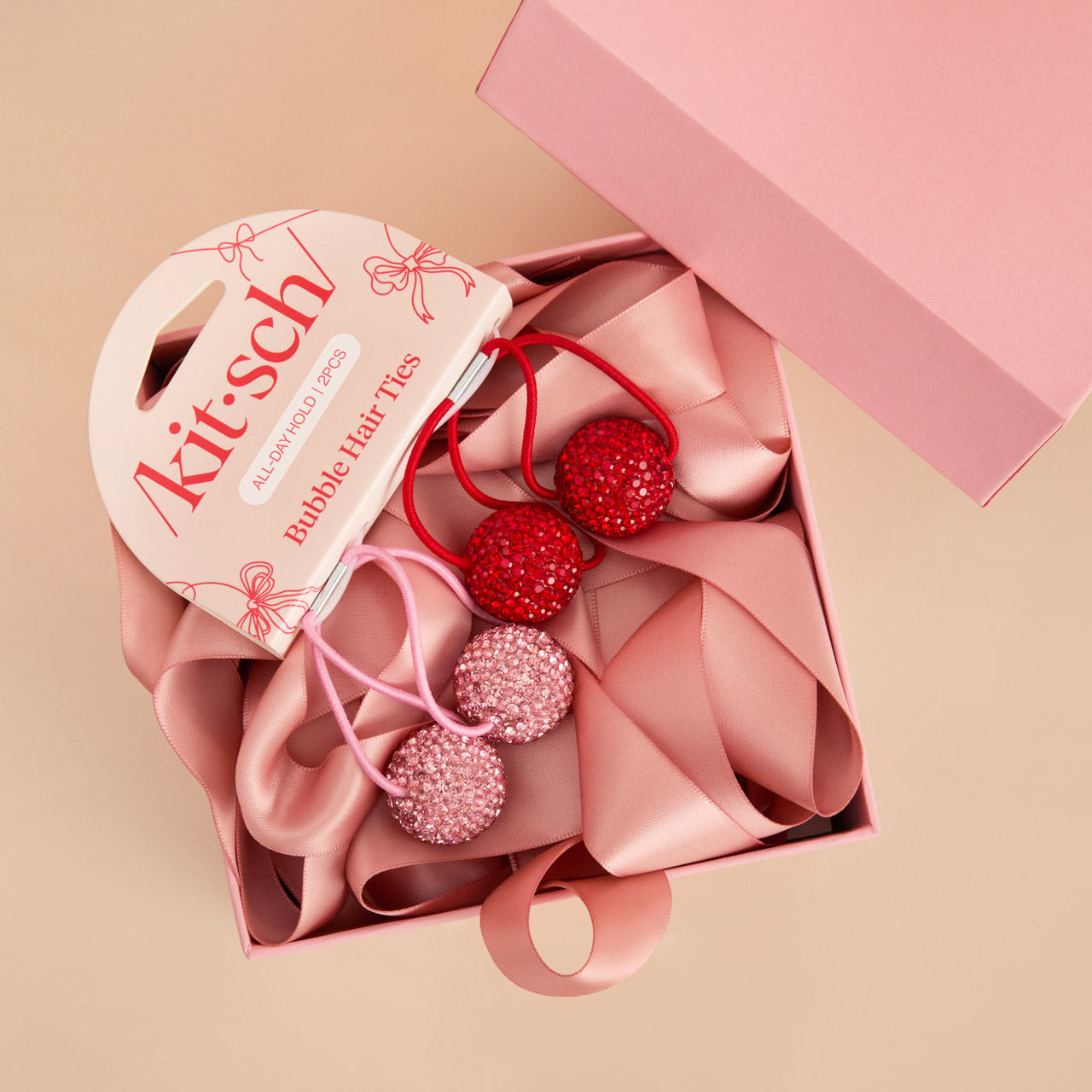 Red &amp; Pink Bubble Hair Ties