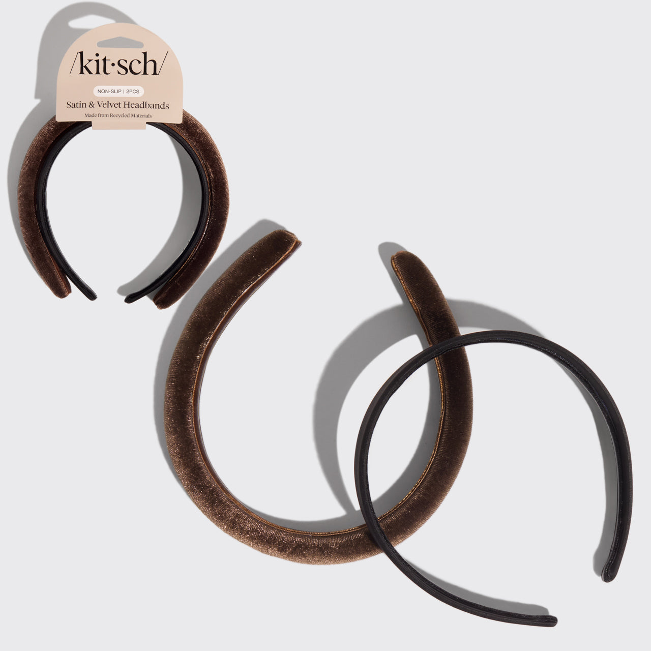 Black &amp; Chocolate Satin &amp; Velvet Headbands