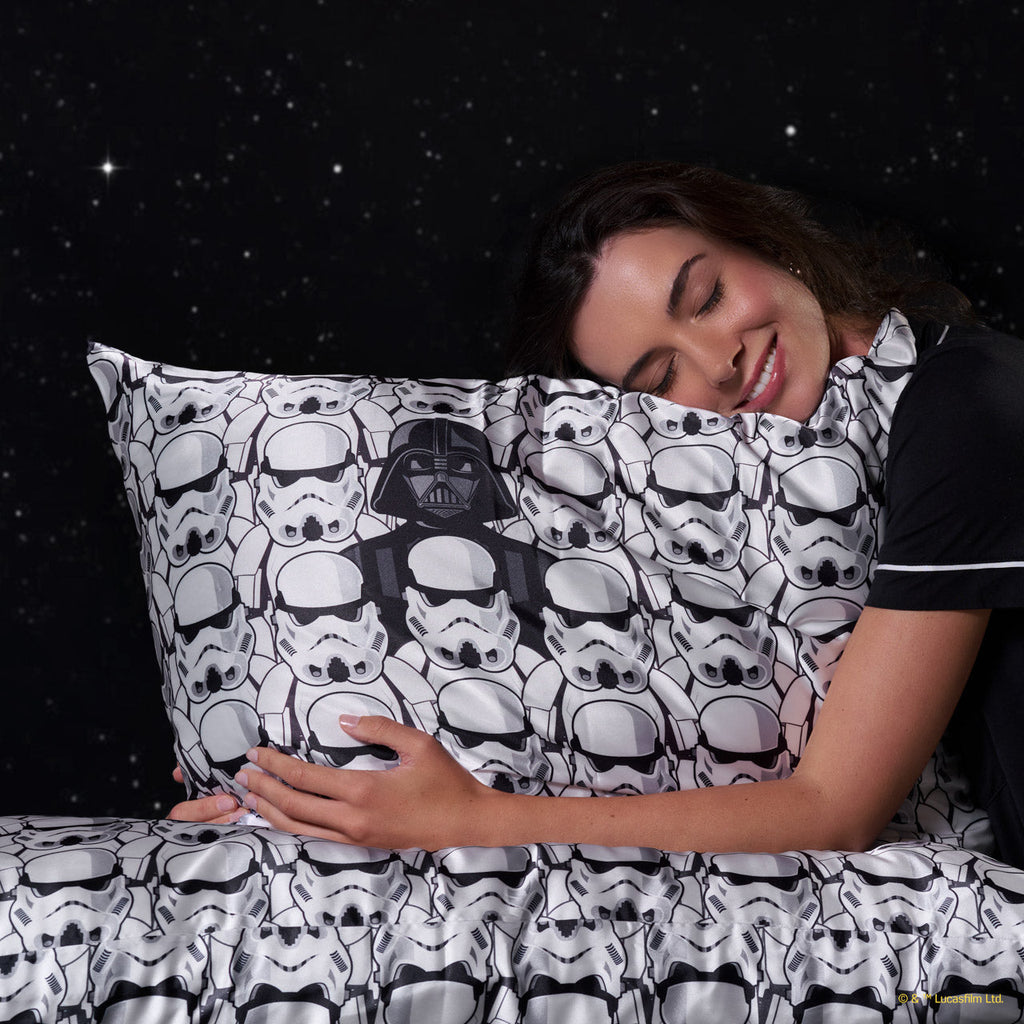 Star Wars™ &amp; Kitsch Satin Pillowcase in Darth Vader &amp; Stormtroopers