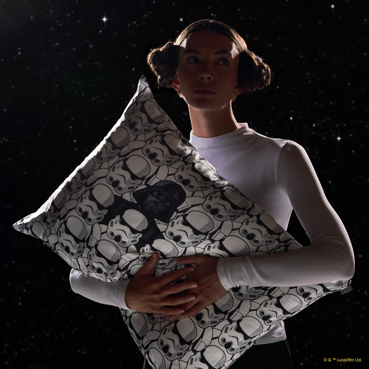Star Wars™ &amp; Kitsch Satin Pillowcase in Darth Vader &amp; Stormtroopers