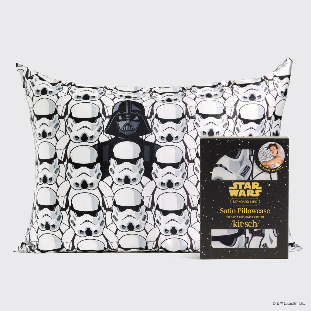 Star Wars™ &amp; Kitsch Satin Pillowcase in Darth Vader &amp; Stormtroopers