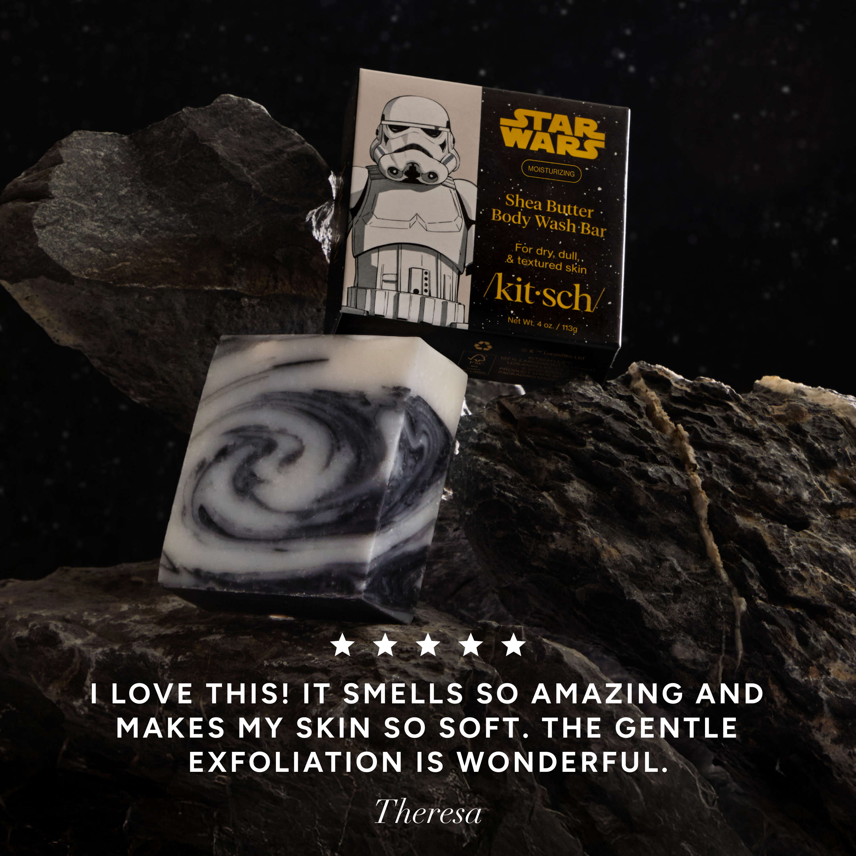 Star Wars™ &amp; Kitsch Shea Butter Moisturizing Solid Body Wash - Stormtrooper Swirl