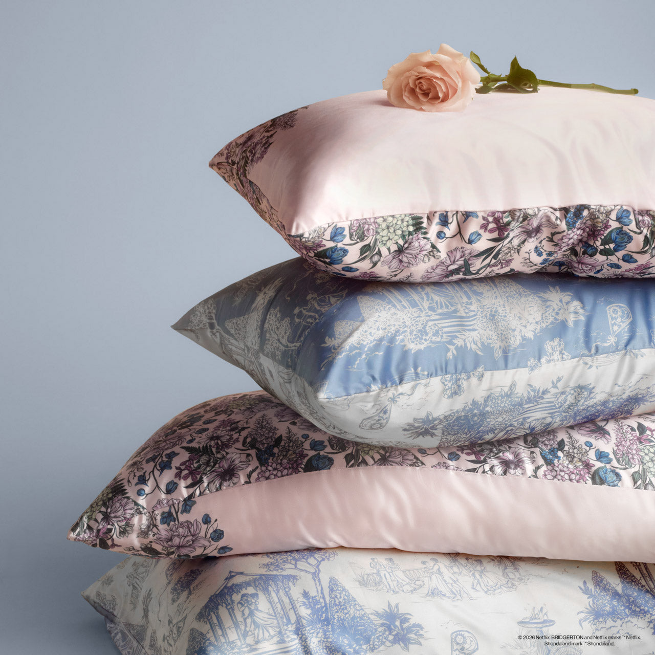 Bridgerton x Kitsch Satin Pillowcase in Wisteria 4 Pack - King