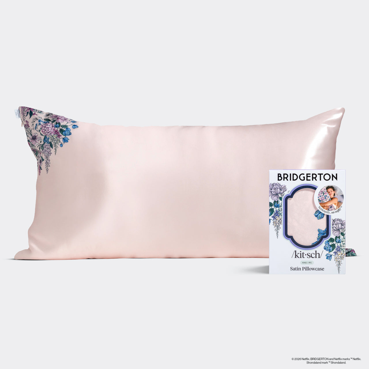 Bridgerton x Kitsch Satin Pillowcase in Wisteria 4 Pack - King