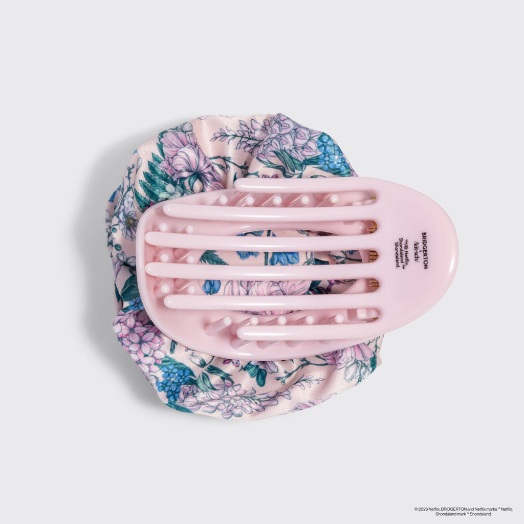 Bridgerton x Kitsch Satin Rosette Medium Flat Cloud Clip in Wisteria