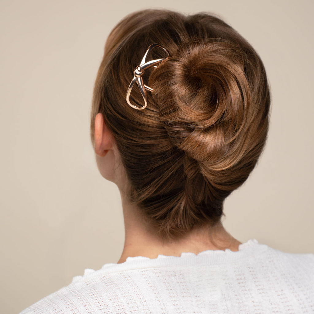 Gold Bow French Hair Pin - Mini