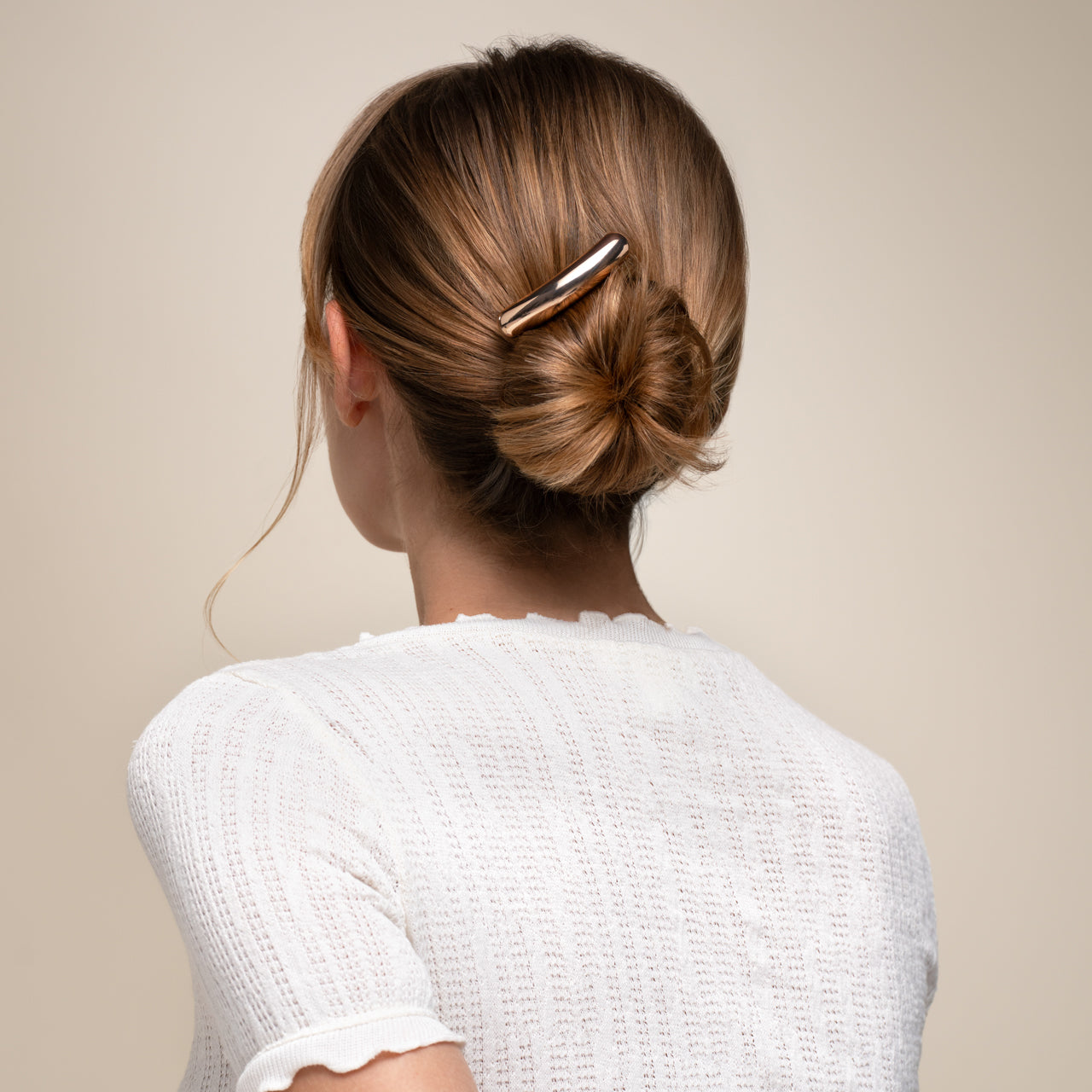 Gold Metal Barrette French Hair Pin - Mini