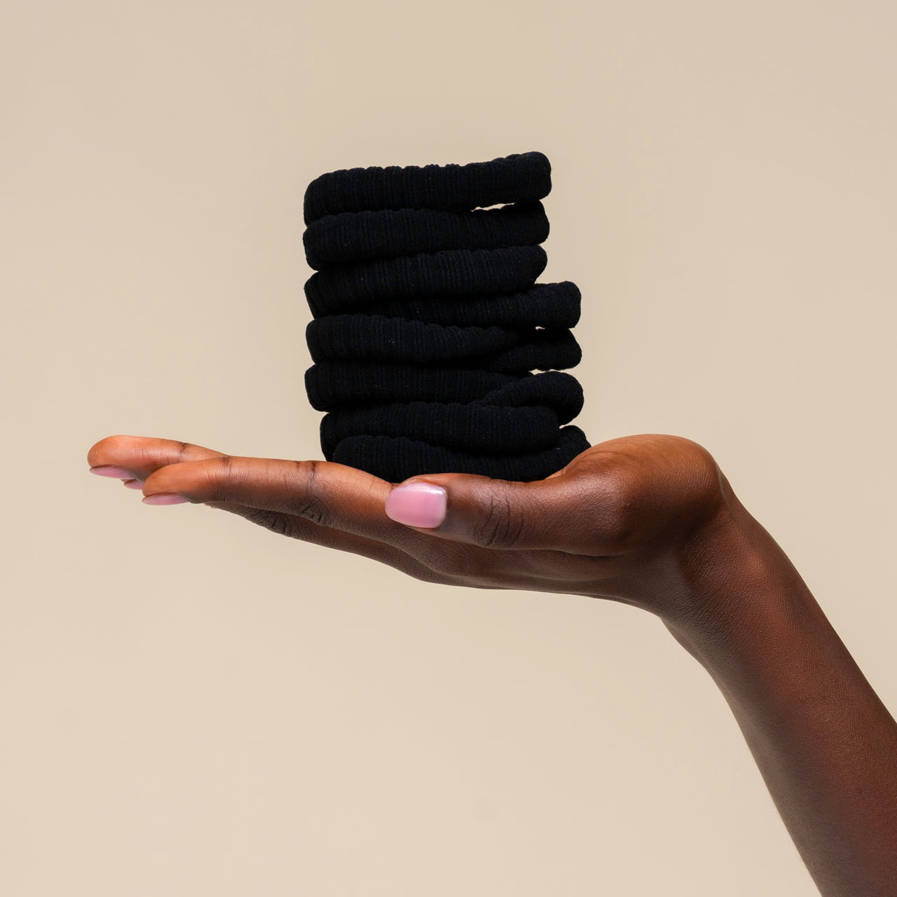 Black Ribbed Hair Elastics