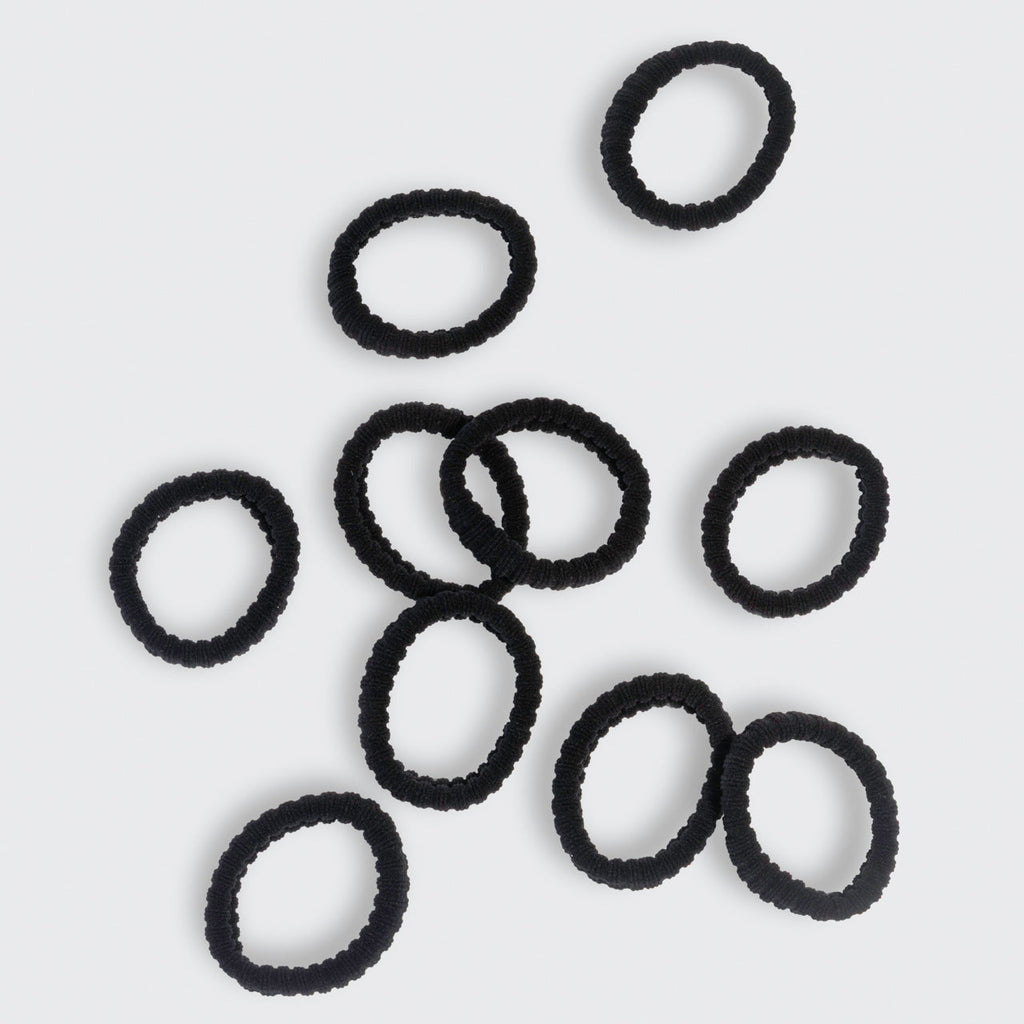 Black Ribbed Hair Elastics
