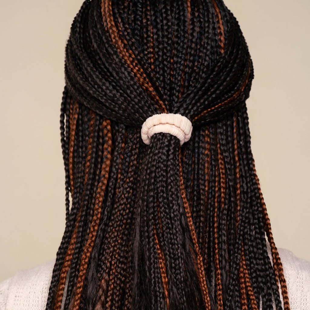 Blush Ribbed Hair Elastics