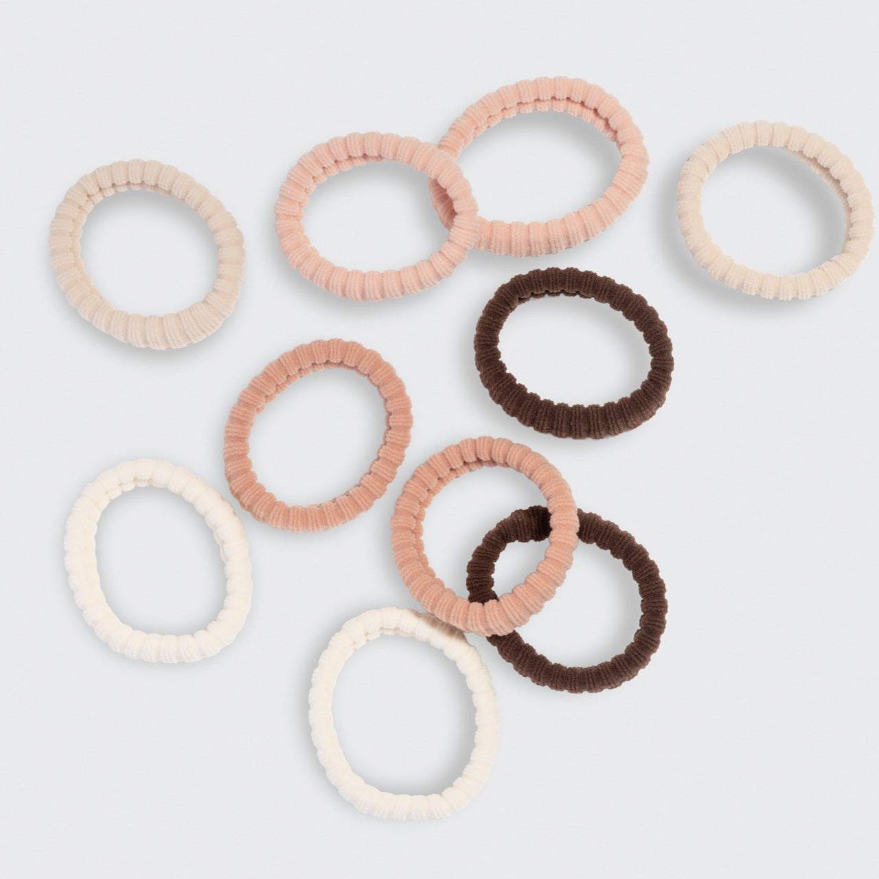 Blush Ribbed Hair Elastics