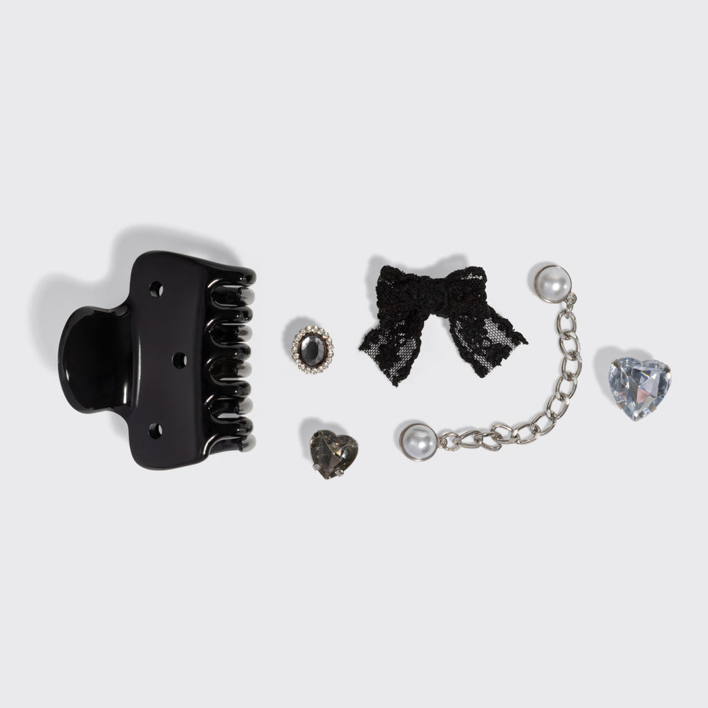 KitschPop™️ Cloud Clip &amp; Charms in Vintage Black