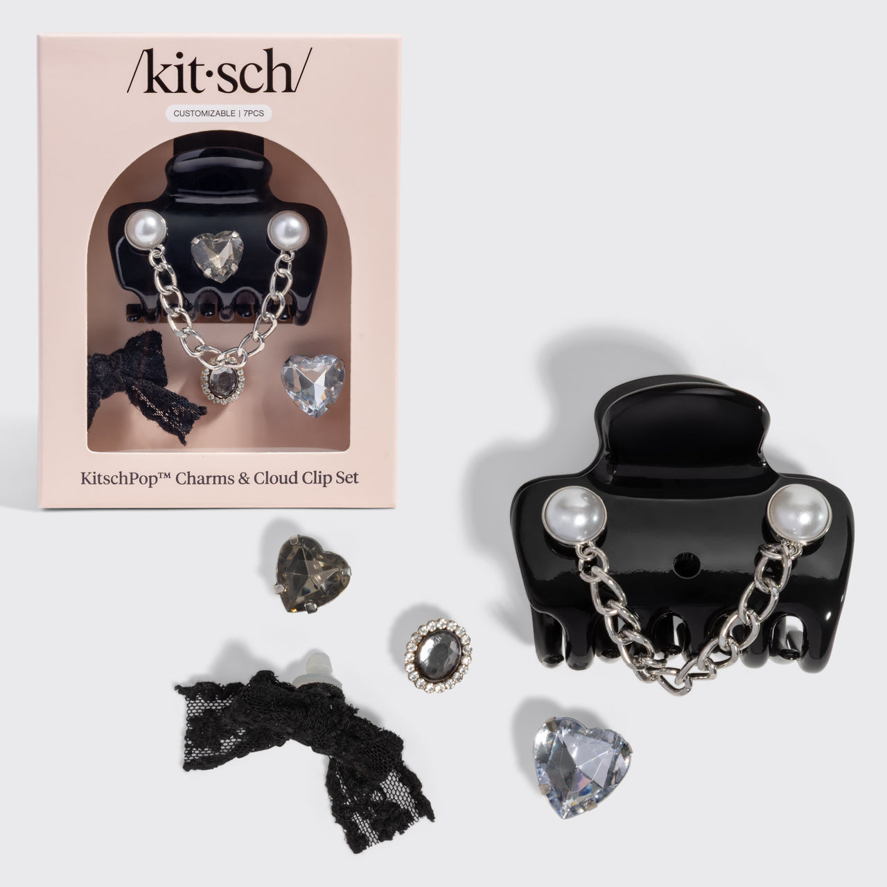 KitschPop™️ Cloud Clip &amp; Charms in Vintage Black