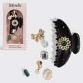 KitschPop™️ Curved Claw Clip &amp; Charms in Vintage Black