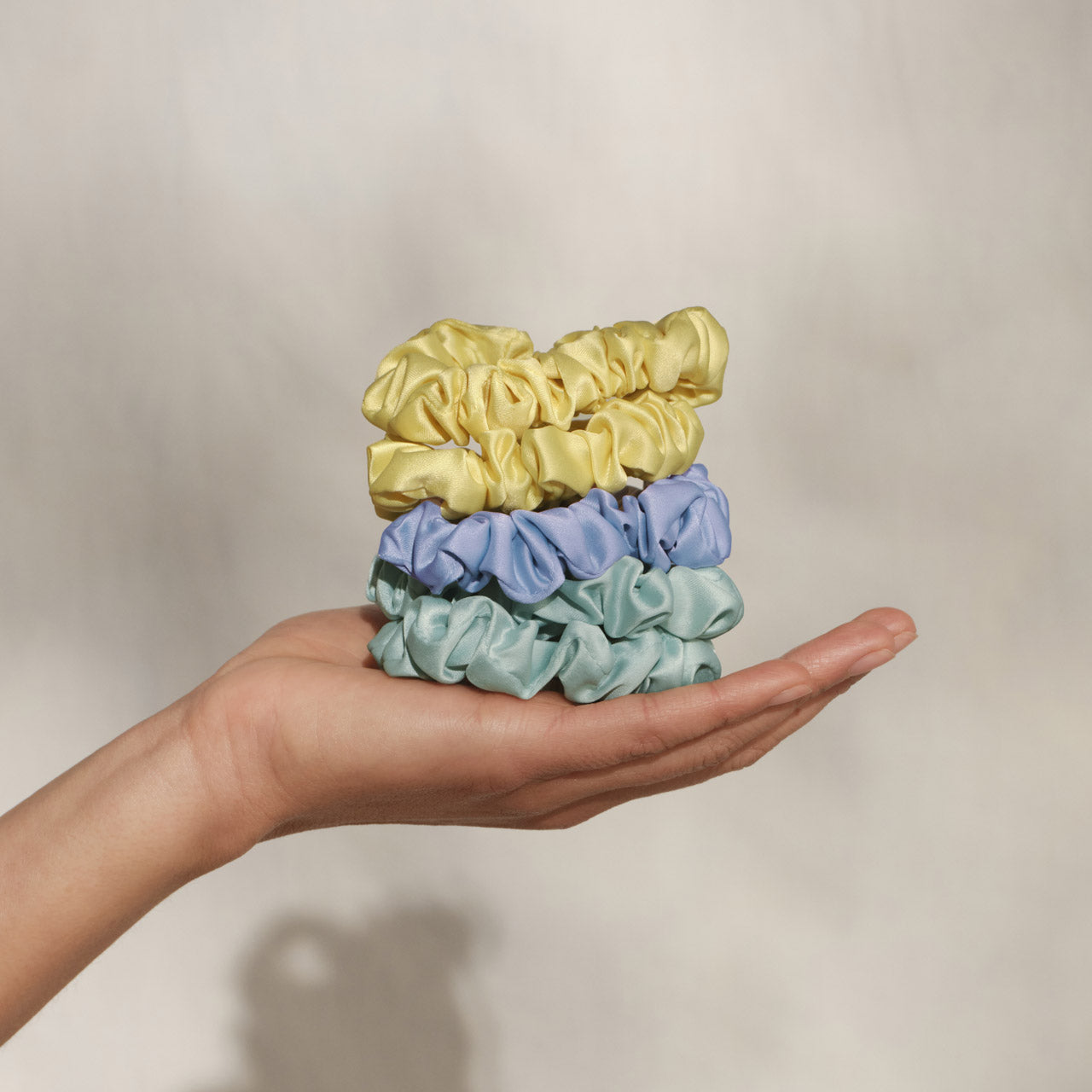 Coastal Cottage Multi-color Ruched Satin Scrunchies