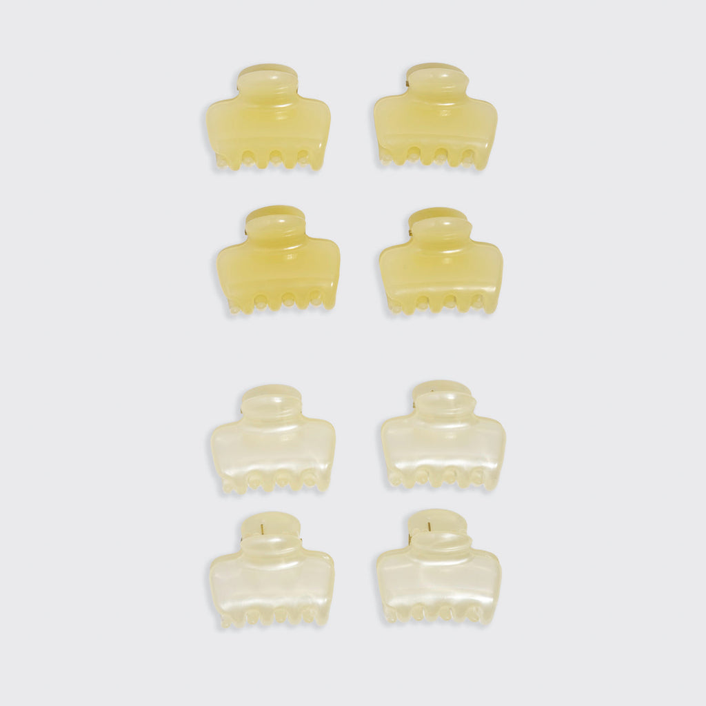 Pearlized Cream &amp; Butter Yellow Jelly Cloud Clips - Mini