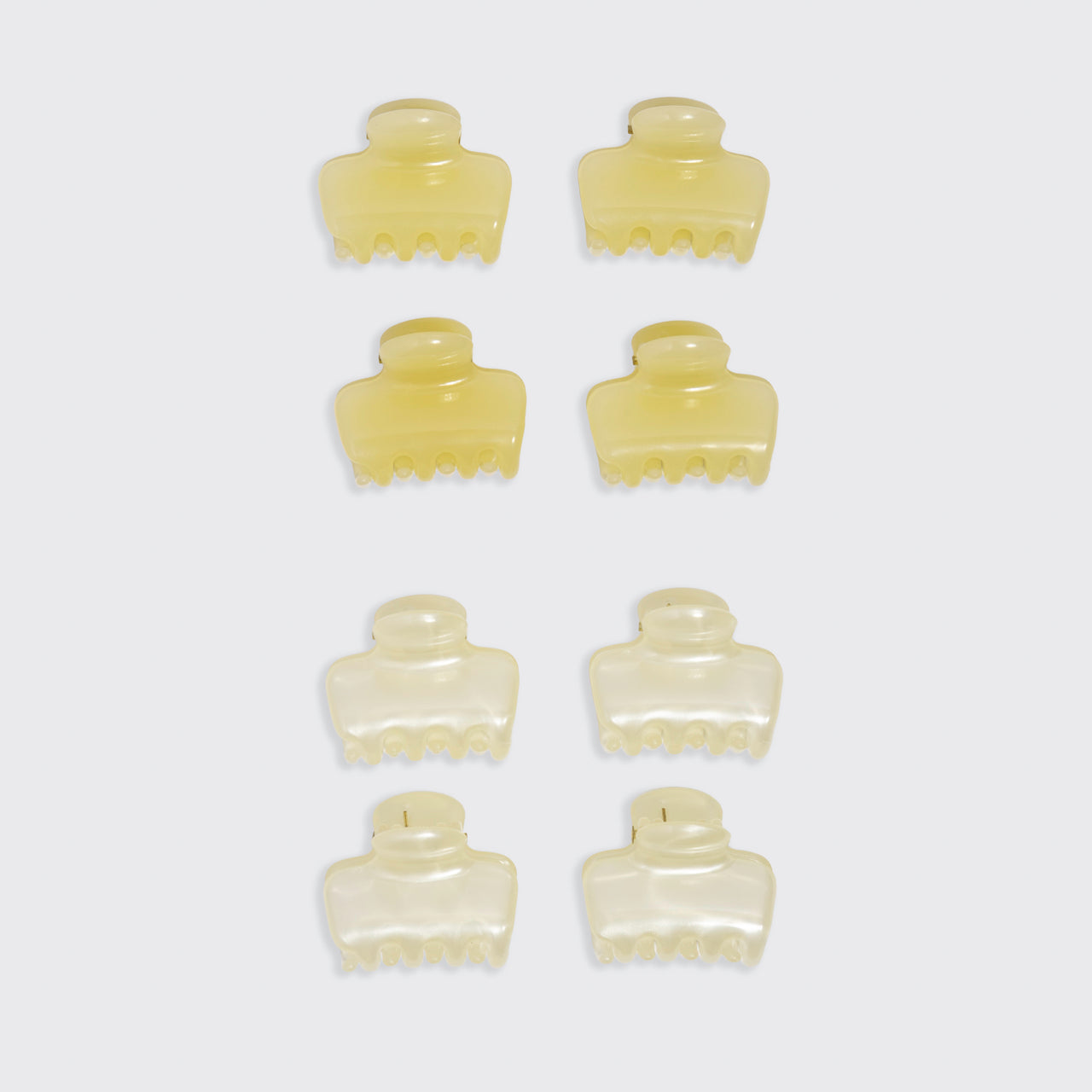 Pearlized Cream &amp; Butter Yellow Jelly Cloud Clips - Mini