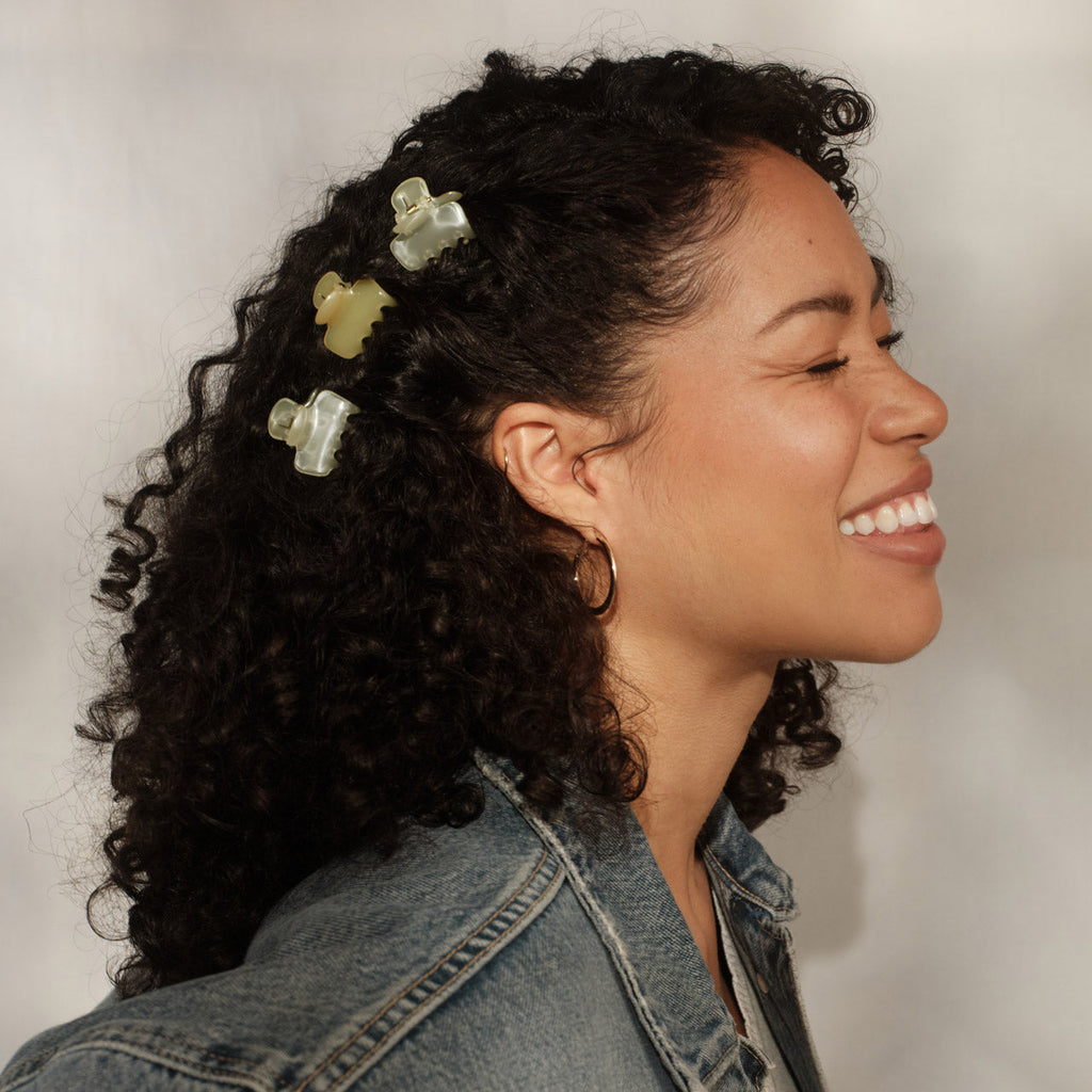 Pearlized Cream &amp; Butter Yellow Jelly Cloud Clips - Mini