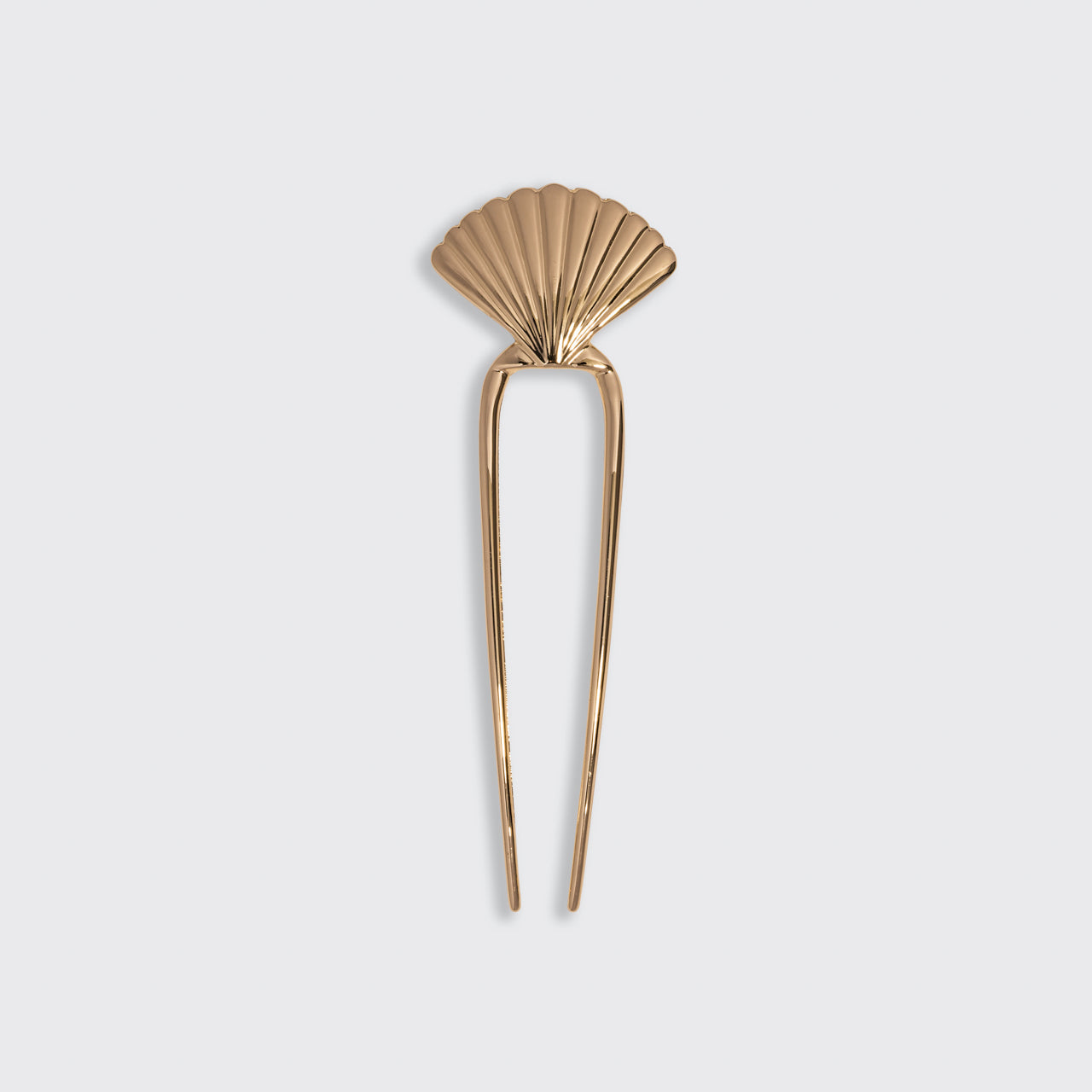 Metal Clam Shell French Hair Pin - Gold