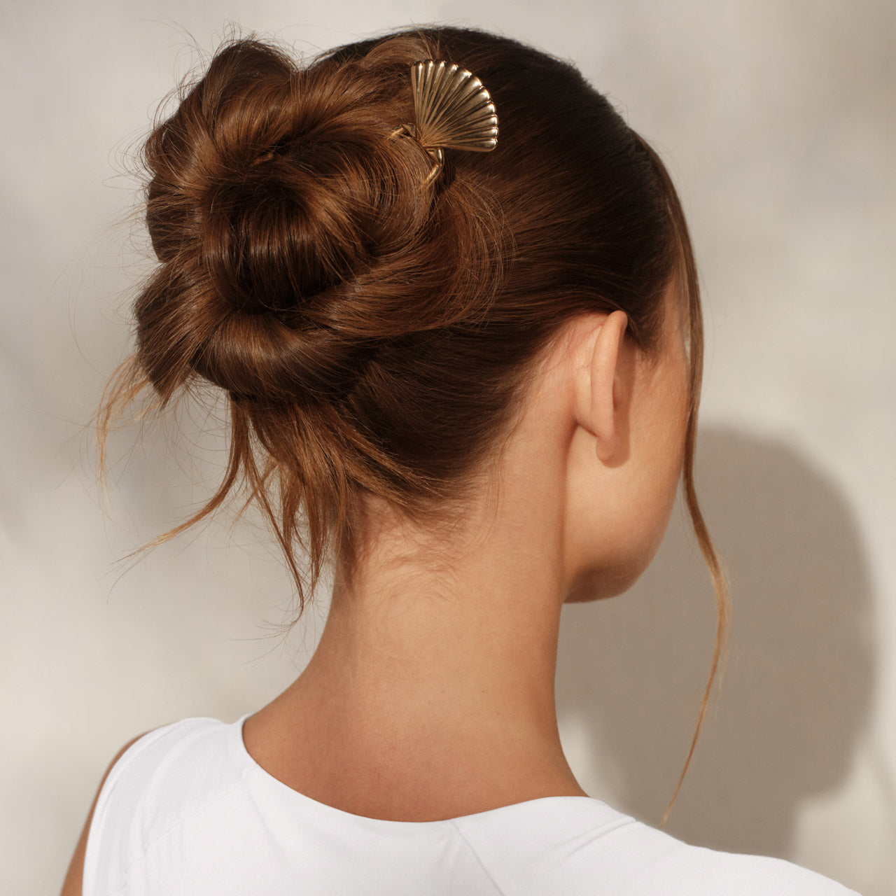 Metal Clam Shell French Hair Pin - Gold