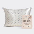 Satin Pillowcase in Pearlized Cream &amp; Coastal Blue Print