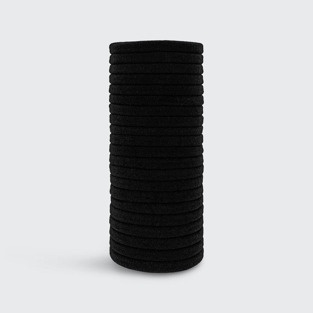 Black Elastic Hair Ties 20pc Set