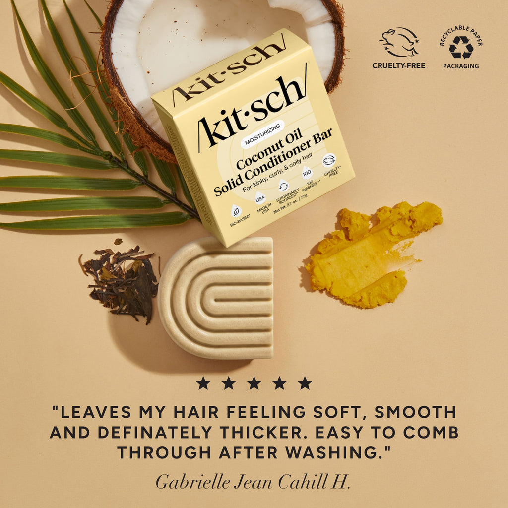 Coconut Oil Shampoo &amp; Conditioner Bar Combo for Dry Damaged Hair