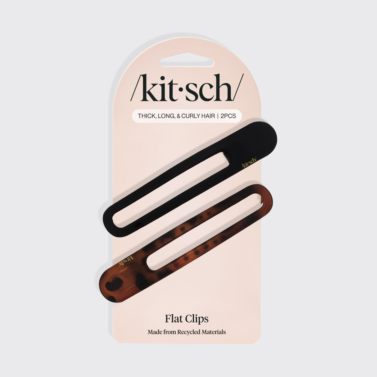 Black &amp; Tort Curved Flat Lay Claw Clips 2pc Set