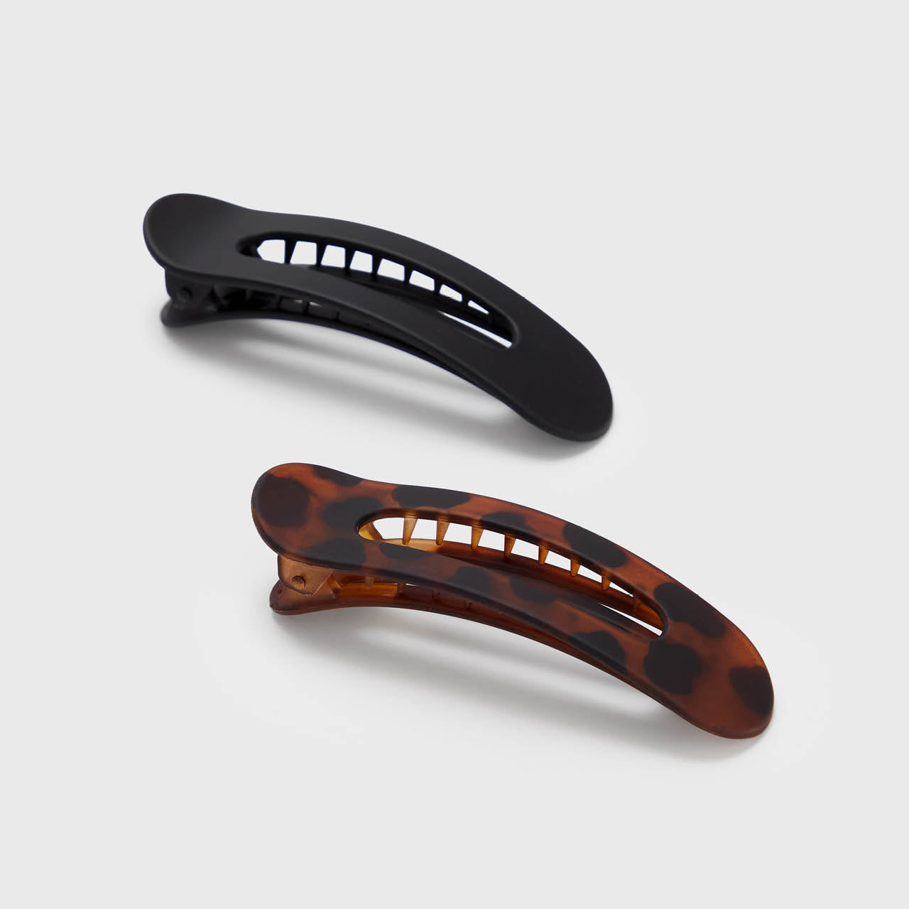 Black &amp; Tort Flat Lay Claw Clips 2pc Set
