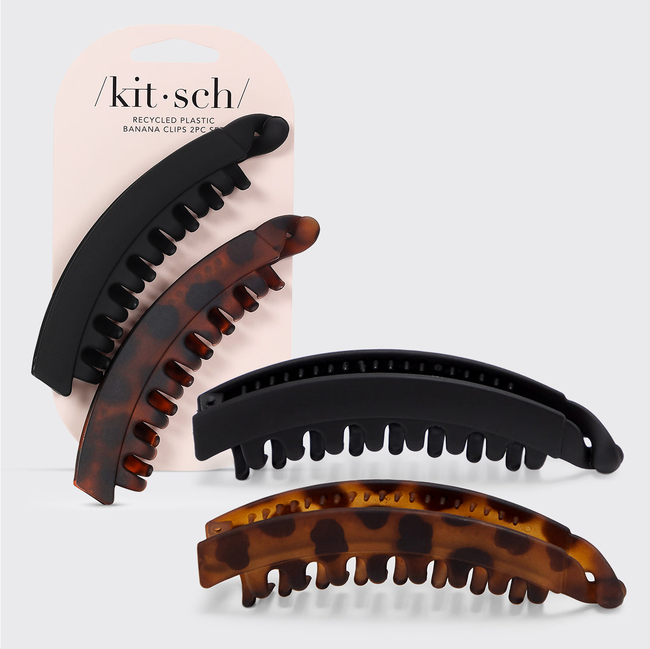 Banana Clip 2pc- Black &amp; Tort