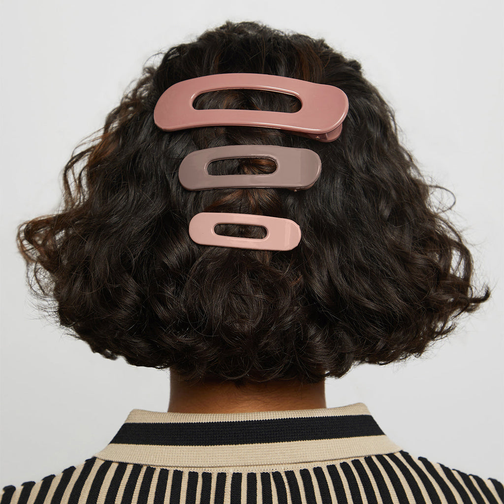 Flat Lay Claw Clip 3pc Flat  - Terracotta