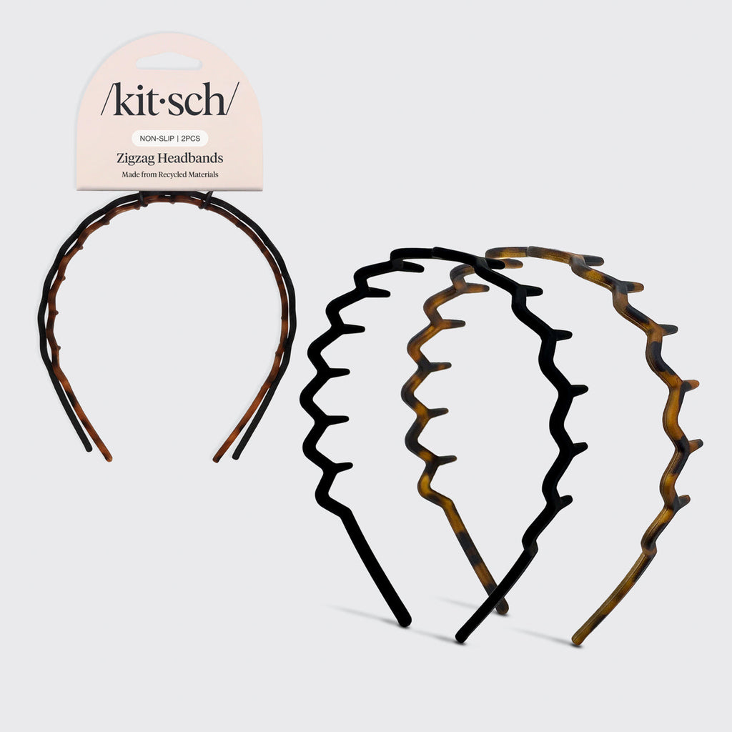 Zig Zag Headband 2pc- Black &amp; Tort