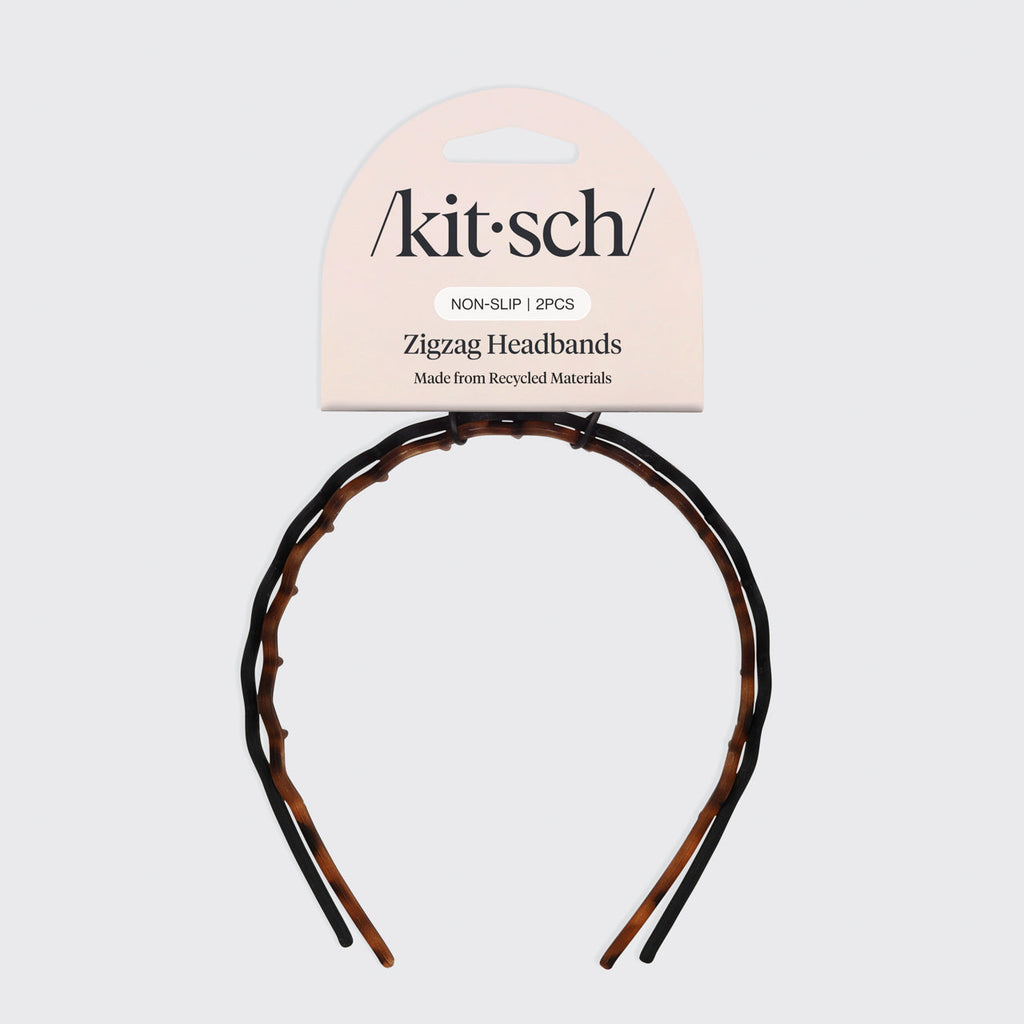 Zig Zag Headband 2pc- Black &amp; Tort